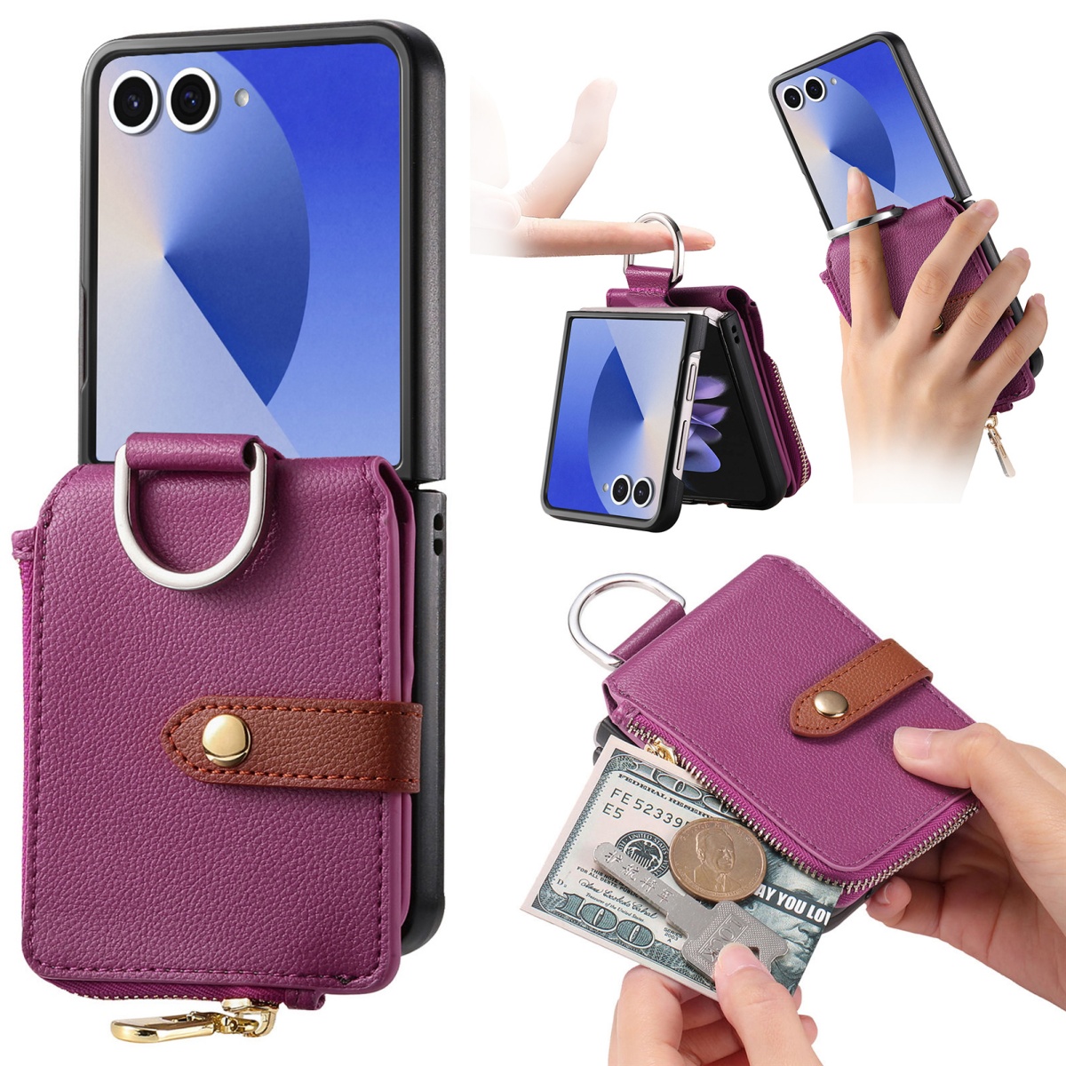 Leather Wallet Card Holder Phone Cover - Luxury Card Holder Phone Case for