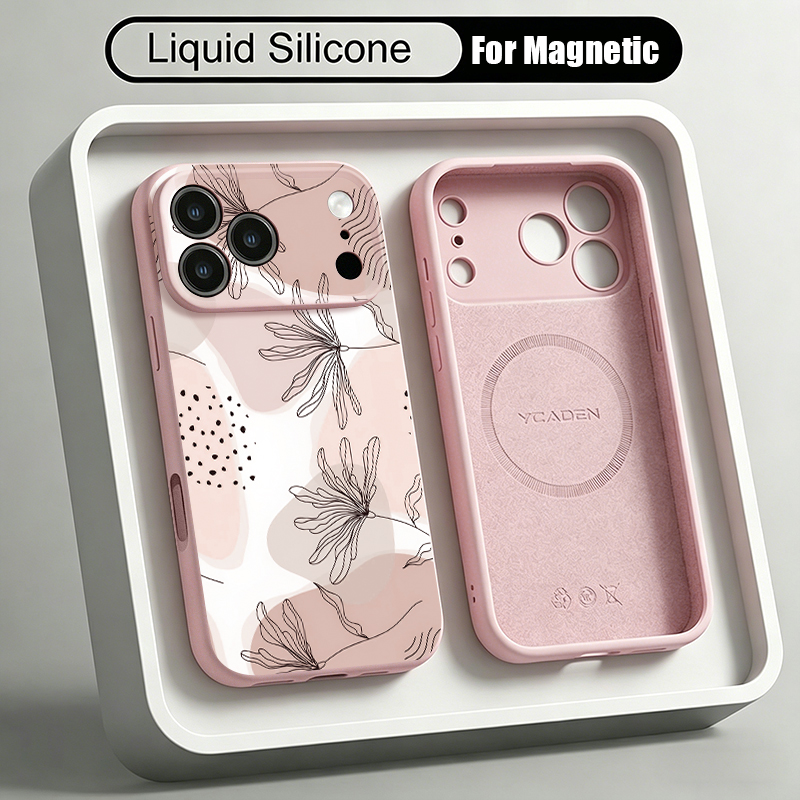 Liquid Silicone Magnetic Phone Case - Simple Pattern Liquid Silicone Magnetic Phone