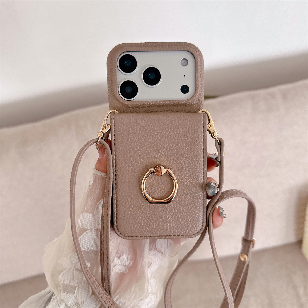Crossbody Lanyard with Ring Ca - огляд і ціна Leather Wallet Card Holder Phone Cover