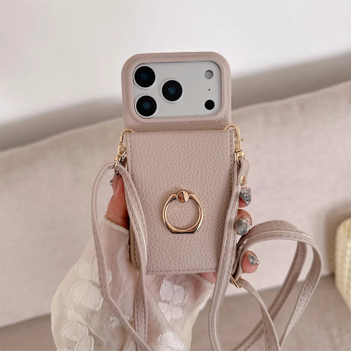Crossbody Lanyard with Ring Ca - огляд і ціна Leather Wallet Card Holder Phone Cover
