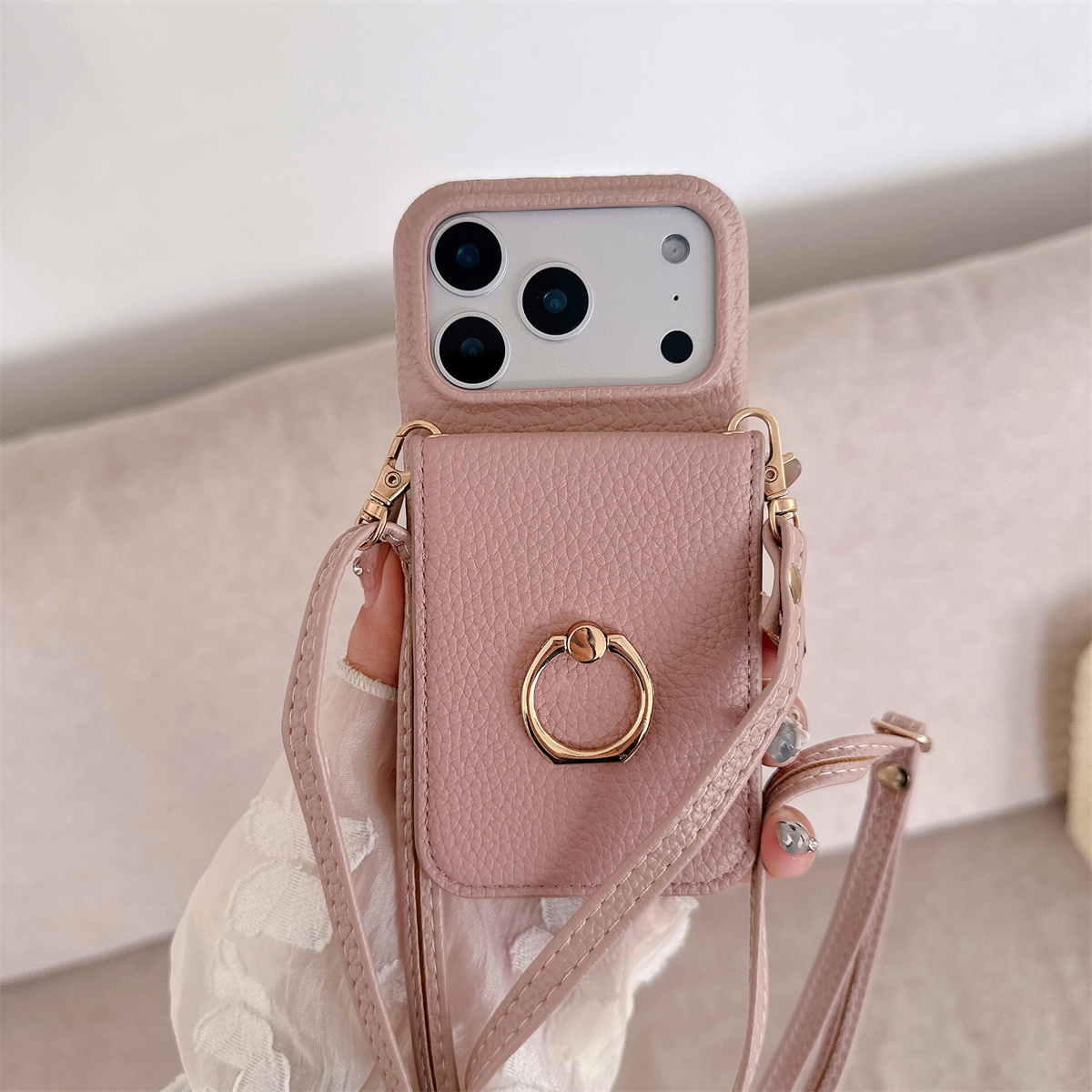 Crossbody Lanyard with Ring Ca - огляд і ціна Leather Wallet Card Holder Phone Cover
