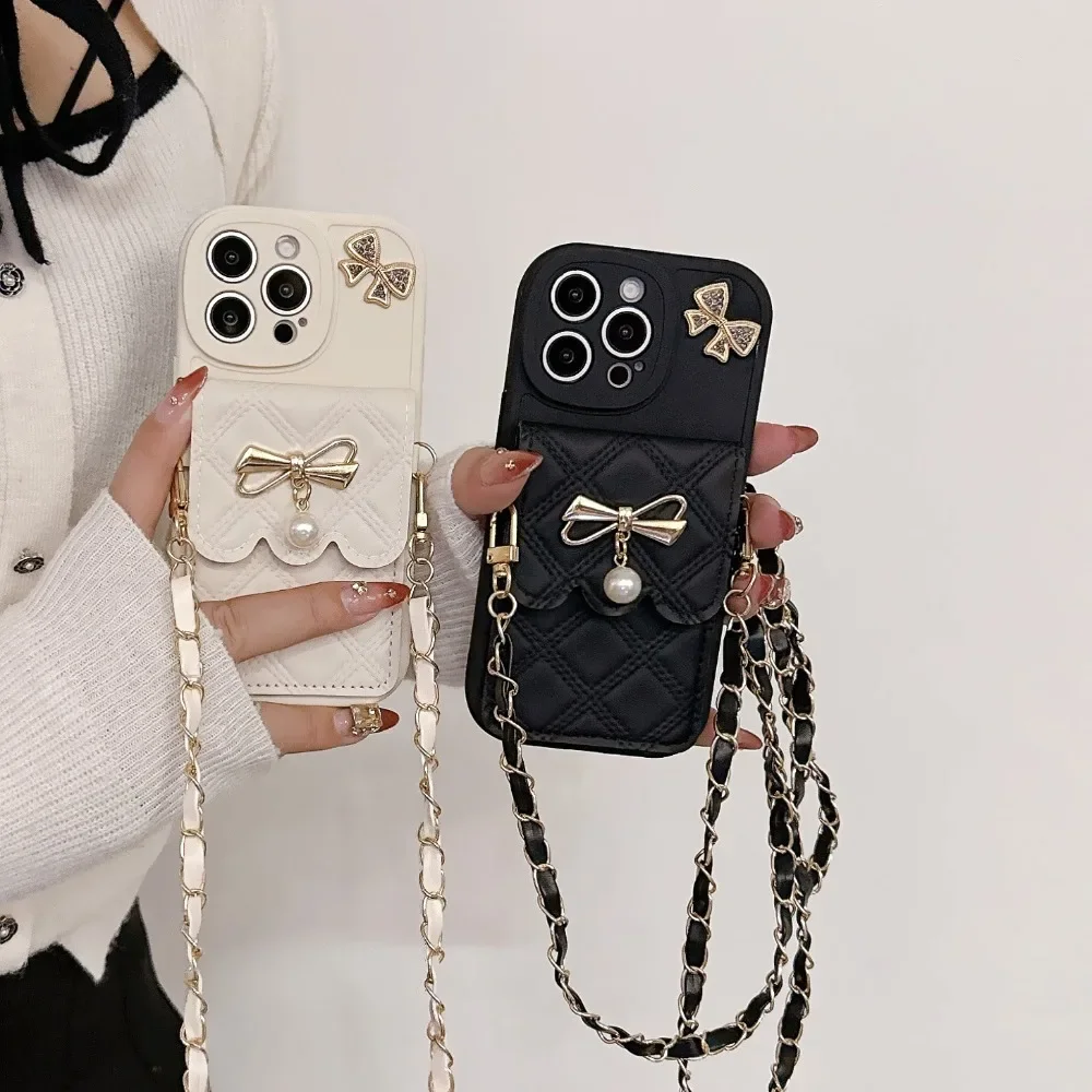 3D Bowknot Crossbody Card Hold - огляд і ціна Leather Wallet Card Holder Phone Cover