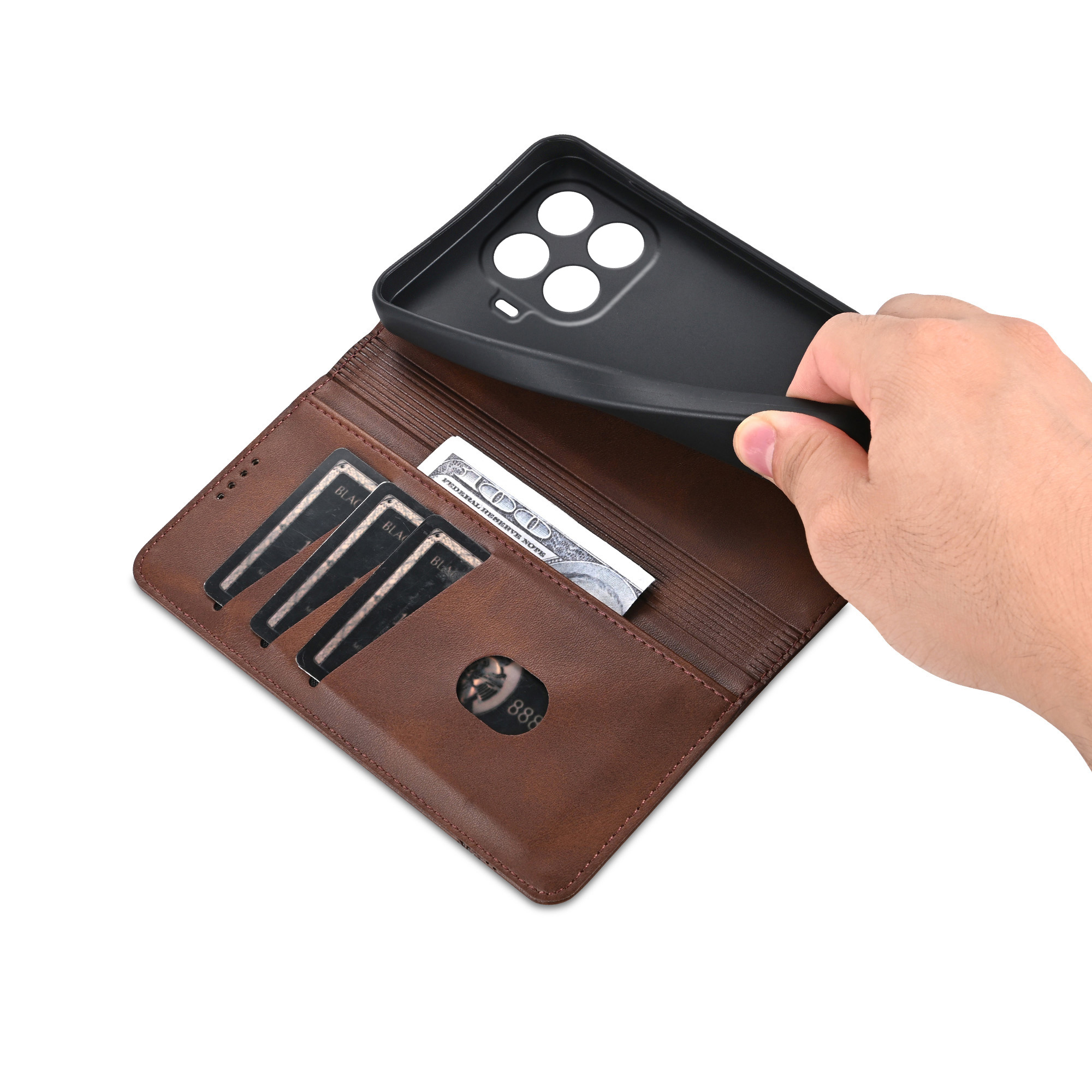 Business Flip Leather Phone Ca - огляд і ціна Leather Wallet Card Holder Phone Cover